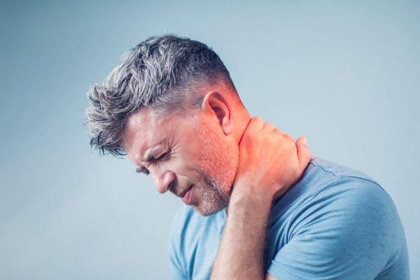Person with neck pain